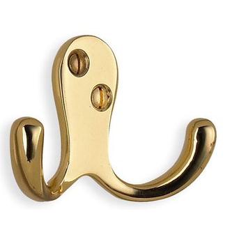 Smedbo B246 1 3/4 in. Double Coat Hook in Polished Brass from the Classic Collection